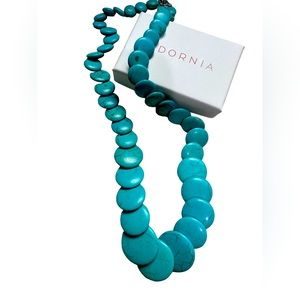 Scalloped Turquoise Statement Necklace
ADORNIA 20” New